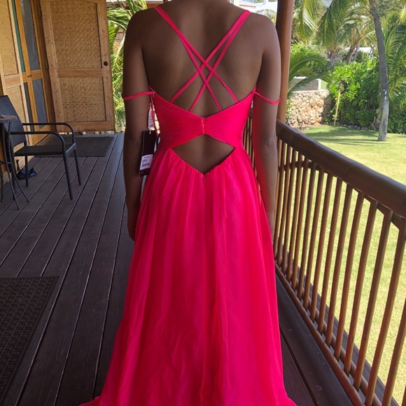 Pink Chiffon A-line Maggie Sottero prom dress NWT - Picture 5 of 8